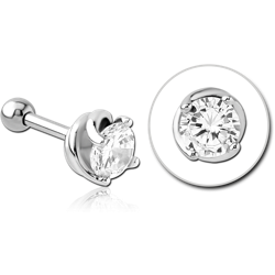 SURGICAL STEEL GRADE 316L JEWELED TRAGUS MICRO BARBELL