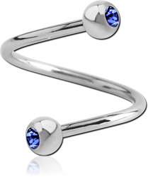 SURGICAL STEEL GRADE 316L DOUBLE PREMIUM CRYSTAL JEWELED MICRO BODY SPIRAL