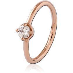 ROSE GOLD PVD COATD SURGICAL STEEL GRADE 316L CURVED JEWELED NOSE STUD