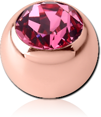 ROSE GOLD PVD COATED SURGICAL STEEL GRADE 316L PREMIUM CRYSTAL JEWELED BALL
