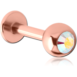 ROSE GOLD PVD COATED SURGICAL STEEL GRADE 316L JEWELED LABRET