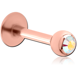 ROSE GOLD PVD COATED SURGICAL STEEL GRADE 316L JEWELED MICRO LABRET