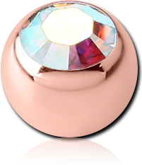 ROSE GOLD PVD COATED TITANIUM ALLOY OPTIMA CRYSTAL JEWELED MICRO BALL