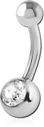 SURGICAL STEEL GRADE 316L VALUE CRYSTAL JEWELED MINI NAVEL BANANA