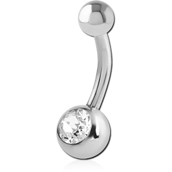 SURGICAL STEEL GRADE 316L JEWELED MINI NAVEL BANANA