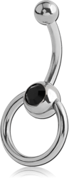 SURGICAL STEEL GRADE 316L JEWELED SLAVE MINI NAVEL BANANA