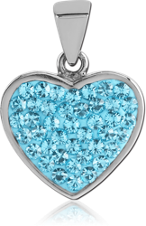 SURGICAL STEEL GRADE 316L CRYSTALINE JEWELED PENDANT
