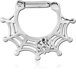 SURGICAL STEEL GRADE 316L JEWELED HINGED SEPTUM CLICKER