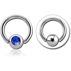 SURGICAL STEEL GRADE 316L OPTIMA CRYSTAL SLAVE BALL WITH BALL CLOSURE RING