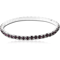 RHODIUM PLATED BASE METALD JEWELED BRACELET