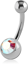 TITANIUM ALLOY OPTIMA CRYSTAL JEWELED NAVEL BANANA