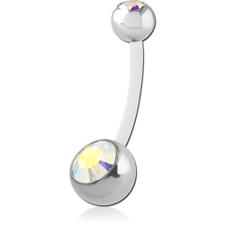 BIOFLEX® DOUBLE CRYSTAL JEWELED NAVEL BANANA