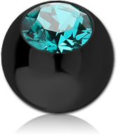 STERILE BLACK PVD COATED SURGICAL STEEL GRADE 316L VALUE CRYSTAL JEWELED MICRO BALL