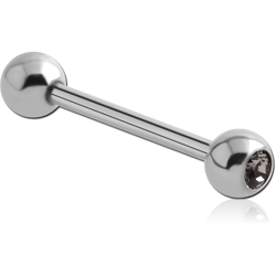 STERILE SURGICAL STEEL GRADE 316L DOUBLE JEWELED PREMIUM BARBELL