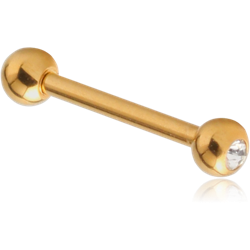 STERILE GOLD PVD COTAED TITANIUM ALLOY JEWELED MICRO BARBELL