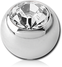 STERILE SURGICAL STEEL GRADE 316L PREMIUM CRYSTAL JEWELED BALL
