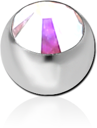 STERILE SURGICAL STEEL GRADE 316L FLAT STONE PREMIUM CRYSTAL JEWELED MICRO BALL