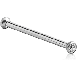 STERILE SURGICAL STEEL GRADE 316L DOUBLE JEWELED MICRO BARBELL