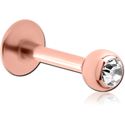 STERILE ROSE GOLD PVD COATED SURGICAL STEEL GRADE 316L JEWELED MICRO LABRET