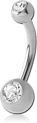 STERILE TITANIUM ALLOY DOUBLE PREMIUM CRYSTAL JEWELED MINI NAVEL BANANA