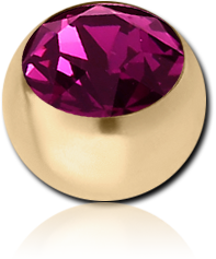 ZIRCON GOLD PVD COATED SURGICAL STEEL GRADE 316L VALUE JEWELED BALL