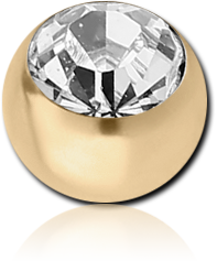 ZIRCON GOLD PVD COATED TITANIUM ALLOY OPTIMA CRYSTAL MICRO BALL