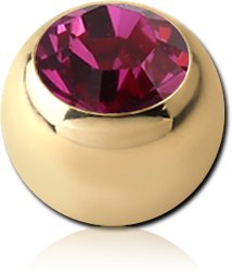 ZIRCON GOLD PVD COATED SURGICAL STEEL GRADE 316L VALUE CRYSTAL JEWELED MICRO BALL