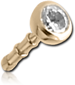 18 KARAT GOLD YELLOW CZ BALL FOR POLYMER INTERNAL NOSE STUD