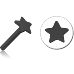 BLACK PVD COATED SURGICAL STEEL GRADE 316L THREADLESS ATTACHMENT - STAR