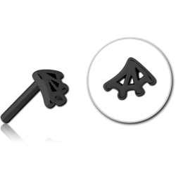 BLACK PVD COATED SURGICAL STEEL GRADE 316L THREADLESS ATTACHMENT