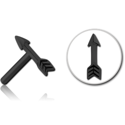 BLACK PVD COATED SURGICAL STEEL GRADE 316L THREADLESS ATTACHMENT - ARROW