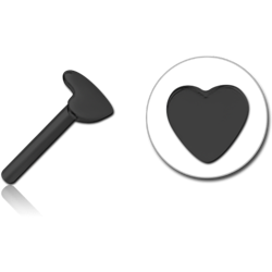 BLACK PVD COATED SURGICAL STEEL GRADE 316L THREADLESS ATTACHMENT - HEART