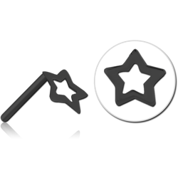 BLACK PVD COATED SURGICAL STEEL GRADE 316L THREADLESS ATTACHMENT - STAR