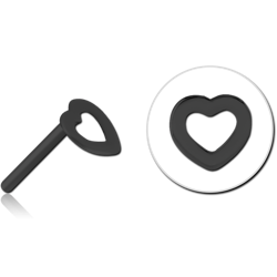 BLACK PVD COATED SURGICAL STEEL GRADE 316L THREADLESS ATTACHMENT - HEART