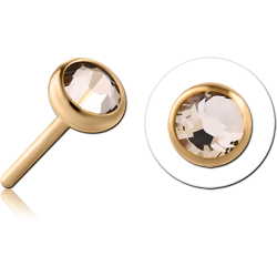 GOLD PVD 18K COATED SURGICAL STEEL GRADE 316L JEWELED THREADLESS DISC