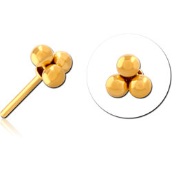 GOLD PVD COATED SURGICAL STEEL GRADE 316L THREADLESS ATTACHMENT