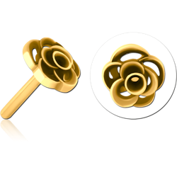 GOLD PVD COATED SURGICAL STEEL GRADE 316L THREADLESS ATTACHMENT