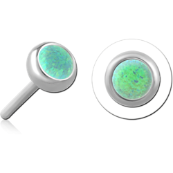 SURGICAL STEEL GRADE 316L SYNTHETIC OPAL JEWELED THREADLESS INTERNAL DISC