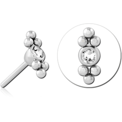 SURGICAL STEEL GRADE 316L JEWELED THREADLESS ATTACHMENT