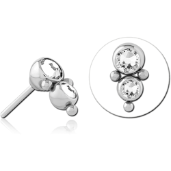 SURGICAL STEEL GRADE 316L JEWELED THREADLESS ATTACHMENT