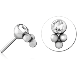 SURGICAL STEEL GRADE 316L JEWELED THREADLESS ATTACHMENT