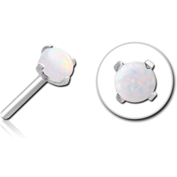 SURGICAL STEEL GRADE 316L SYNTHETIC OPAL THREADLESS ATTACHMENT