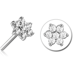 SURGICAL STEEL GRADE 316L JEWELED THREADLESS INTERNAL ATTACHMENT - FLOWER