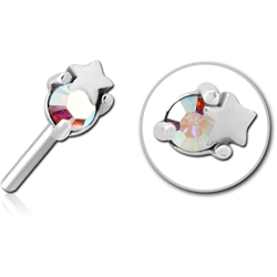 SURGICAL STEEL GRADE 316L JEWELED THREADLESS ATTACHMENT