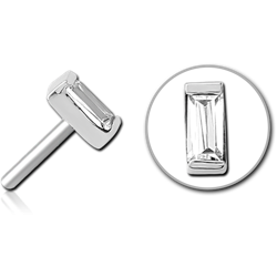 SURGICAL STEEL GRADE 316L JEWELED THREADLESS ATTACHMENT - SQUARE