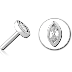 SURGICAL STEEL GRADE 316L JEWELED THREADLESS ATTACHMENT