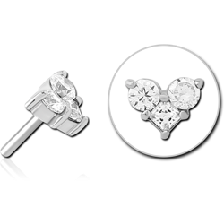 SURGICAL STEEL GRADE 316L JEWELED THREADLESS ATTACHMENT