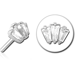 SURGICAL STEEL GRADE 316L JEWELED THREADLESS ATTACHMENT