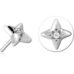 SURGICAL STEEL GRADE 316L JEWELED THREADLESS ATTACHMENT