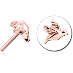 ROSE GOLD PVD COATED SURGICAL STEEL GRADE 316L THREADLESS ATTACHMENT - BIRD